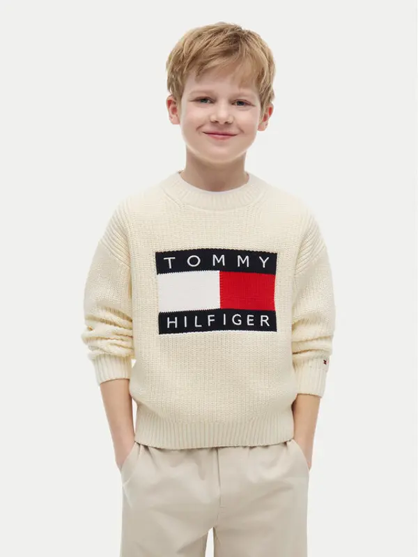 Tommy Hilfiger Tommy Hilfiger Džemper Heritage KB0KB10071 Svijetlo bež Regular Fit
