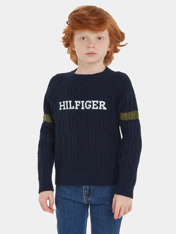 Tommy Hilfiger Tommy Hilfiger Džemper Monotype KB0KB08513 Tamnoplava Regular Fit