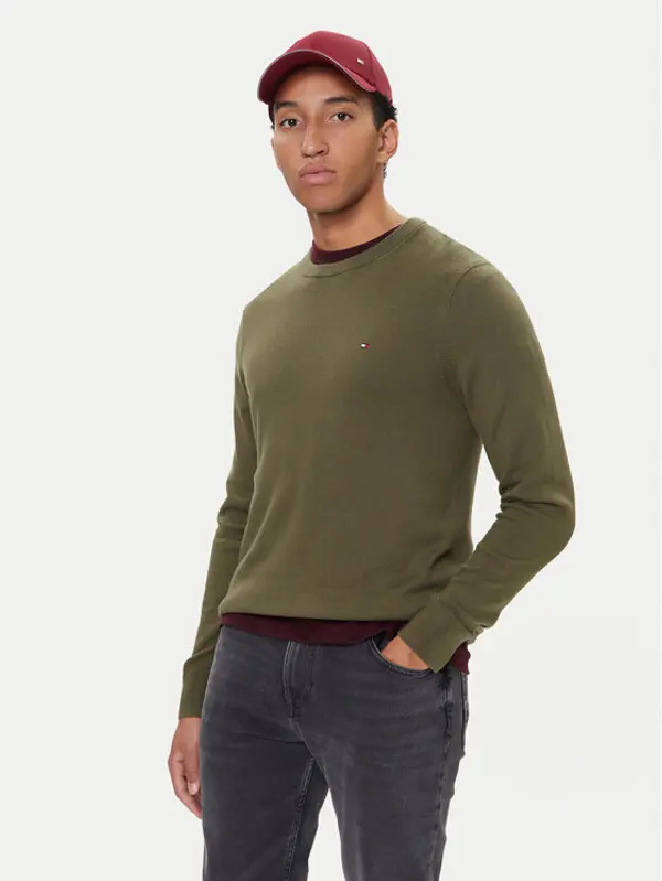 Tommy Hilfiger Tommy Hilfiger Džemper MW0MW28046 Zelena Regular Fit