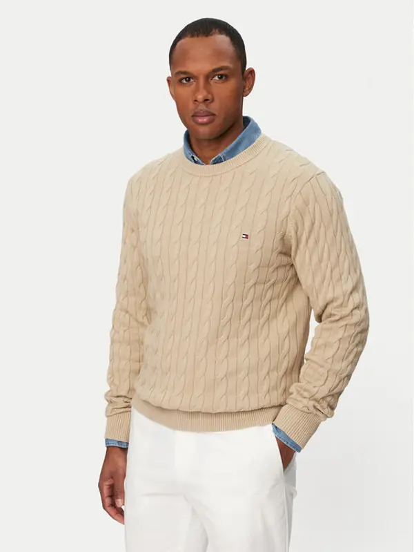 Tommy Hilfiger Tommy Hilfiger Džemper MW0MW33132 Bež Regular Fit