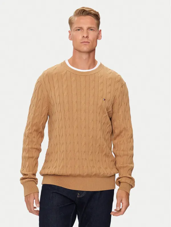Tommy Hilfiger Tommy Hilfiger Džemper MW0MW33132 Bež Regular Fit