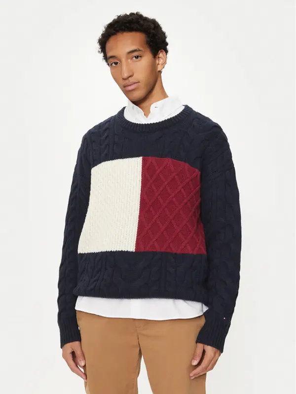 Tommy Hilfiger Tommy Hilfiger Džemper MW0MW36546 Tamnoplava Regular Fit