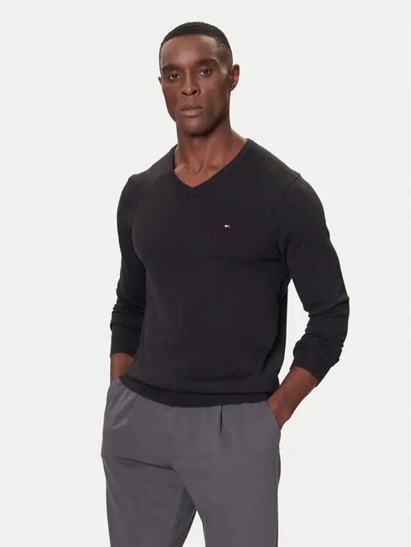 Tommy Hilfiger Tommy Hilfiger Džemper MW0MW42249 Crna Regular Fit