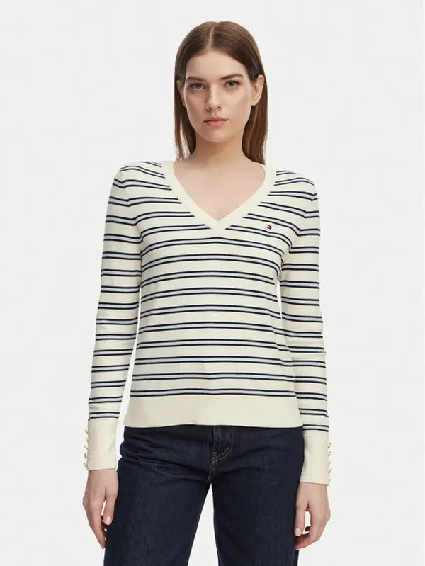 Tommy Hilfiger Tommy Hilfiger Džemper WW0WW40098 Bež Regular Fit