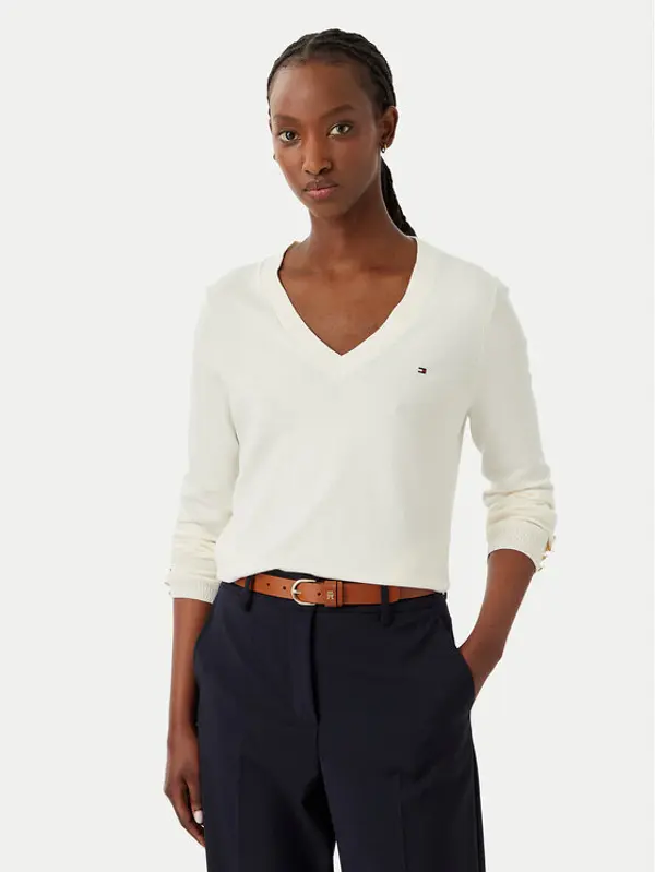 Tommy Hilfiger Tommy Hilfiger Džemper WW0WW40098 Krem Regular Fit