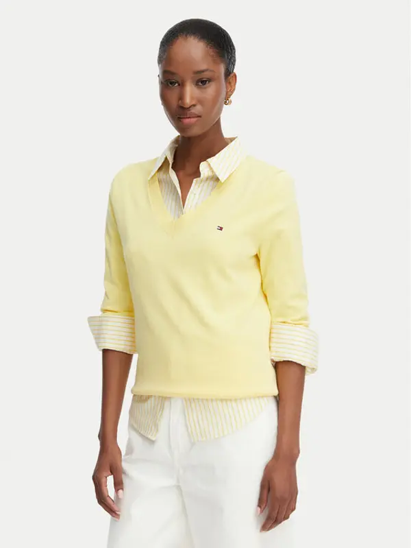 Tommy Hilfiger Tommy Hilfiger Džemper WW0WW40098 Svijetlo žuta Regular Fit