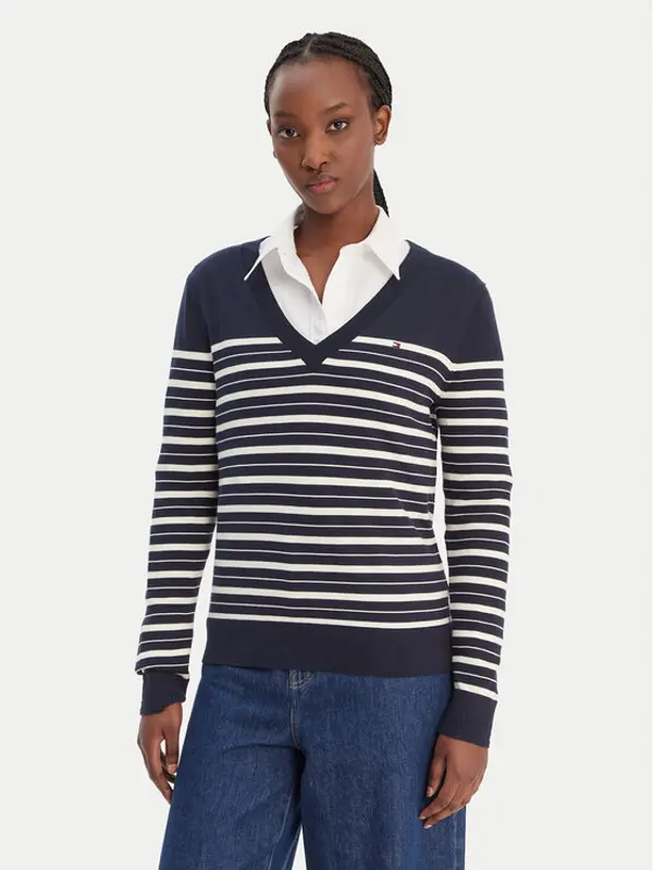 Tommy Hilfiger Tommy Hilfiger Džemper WW0WW40098 Tamnoplava Regular Fit