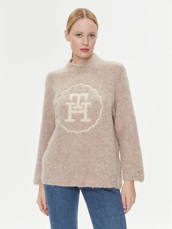 Tommy Hilfiger Tommy Hilfiger Džemper WW0WW40267 Bež Oversize