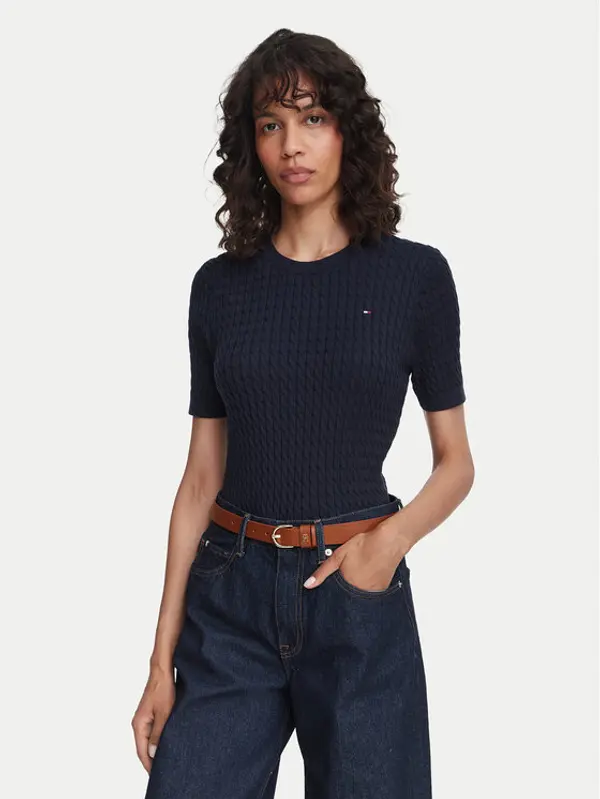 Tommy Hilfiger Tommy Hilfiger Džemper WW0WW41787 Tamnoplava Regular Fit