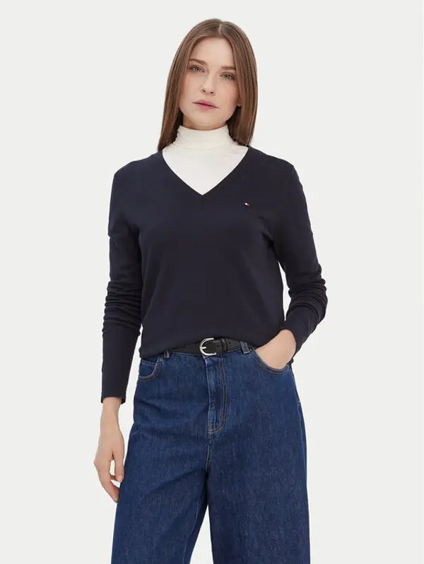 Tommy Hilfiger Tommy Hilfiger Džemper WW0WW42049 Tamnoplava Regular Fit