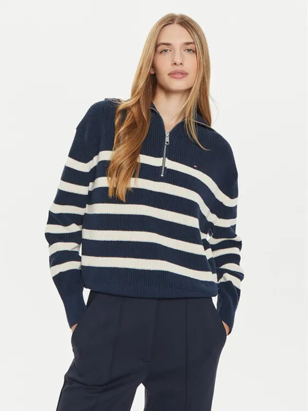Tommy Hilfiger Tommy Hilfiger Džemper WW0WW42141 Tamnoplava Relaxed Fit