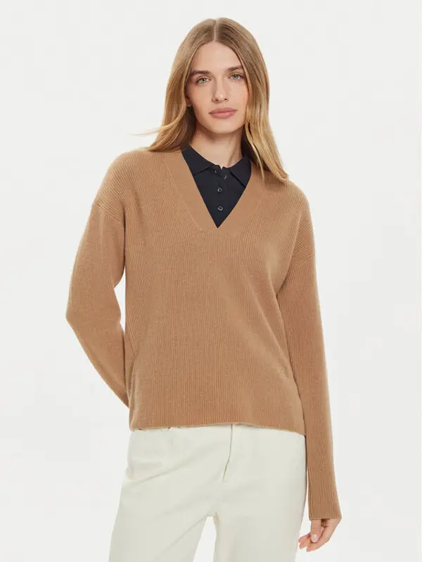 Tommy Hilfiger Tommy Hilfiger Džemper WW0WW43101 Bež Relaxed Fit