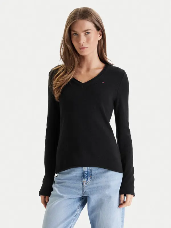 Tommy Hilfiger Tommy Hilfiger Džemper WW0WW43505 Crna Regular Fit