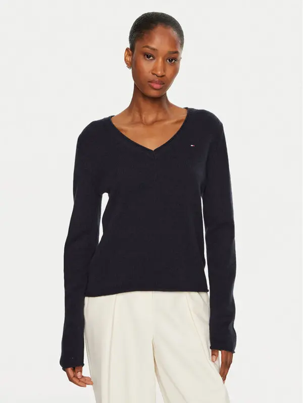 Tommy Hilfiger Tommy Hilfiger Džemper WW0WW43505 Tamnoplava Regular Fit