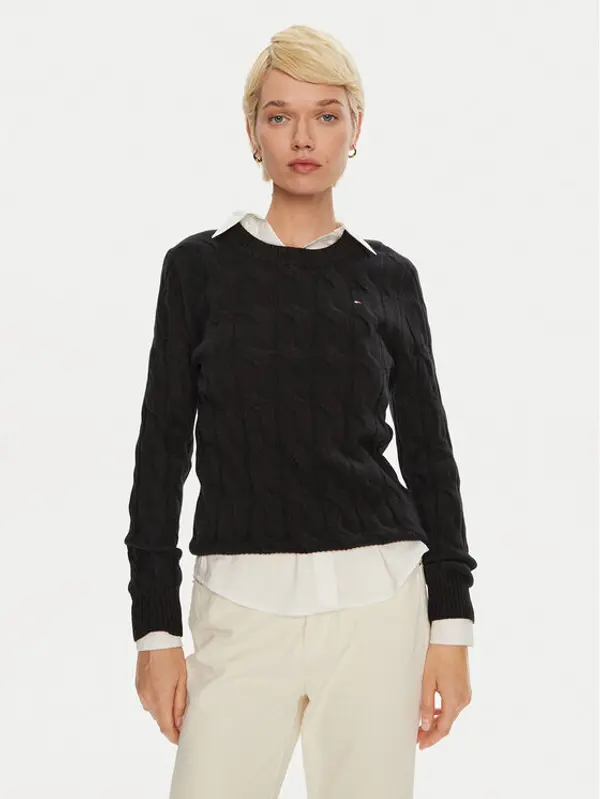 Tommy Hilfiger Tommy Hilfiger Džemper WW0WW43586 Crna Regular Fit