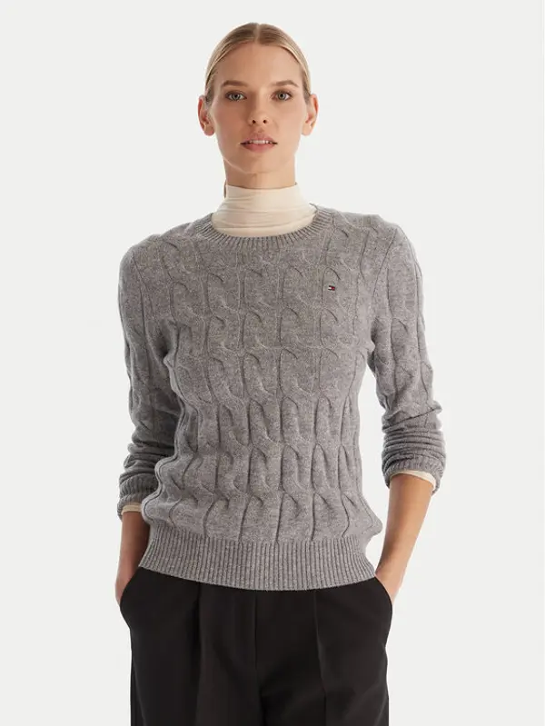 Tommy Hilfiger Tommy Hilfiger Džemper WW0WW43586 Siva Regular Fit