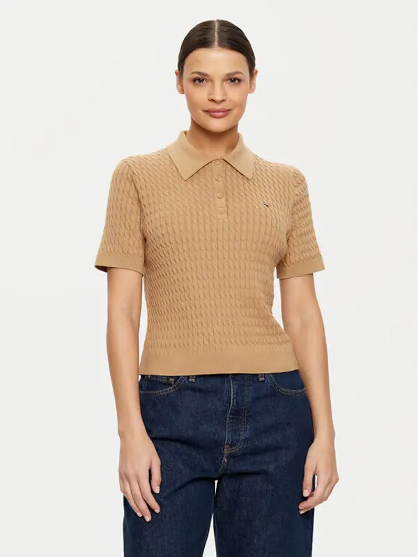 Tommy Hilfiger Tommy Hilfiger Džemper WW0WW43957 Bež Regular Fit