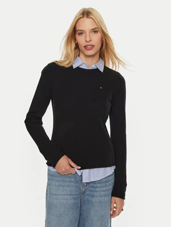 Tommy Hilfiger Tommy Hilfiger Džemper WW0WW44161 Crna Regular Fit