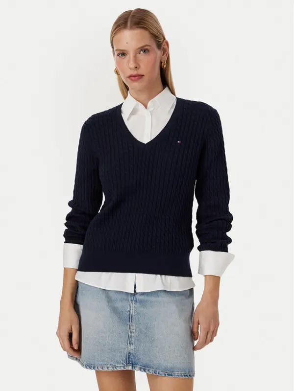 Tommy Hilfiger Tommy Hilfiger Džemper WW0WW44987 Tamnoplava Regular Fit