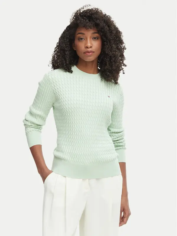 Tommy Hilfiger Tommy Hilfiger Džemper WW0WW44993 Zelena Regular Fit