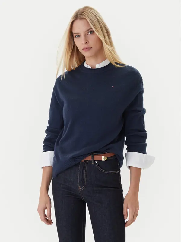 Tommy Hilfiger Tommy Hilfiger Džemper WW0WW46438 Tamnoplava Regular Fit