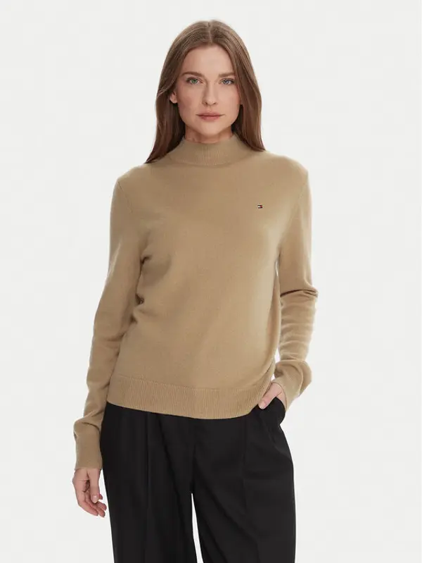 Tommy Hilfiger Tommy Hilfiger Džemper WW0WW47468 Bež Regular Fit