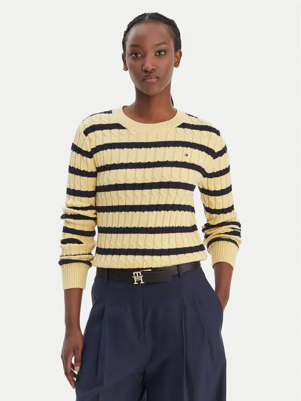 Tommy Hilfiger Tommy Hilfiger Džemper WW0WW47644 Žuta Regular Fit