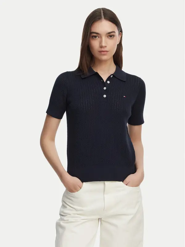 Tommy Hilfiger Tommy Hilfiger Džemper WW0WW49362 Tamnoplava Slim Fit