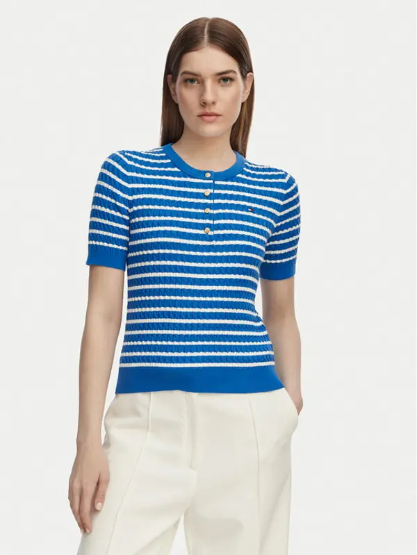 Tommy Hilfiger Tommy Hilfiger Džemper WW0WW49613 Plava Slim Fit