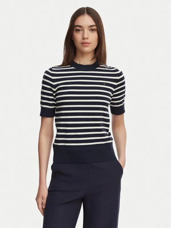 Tommy Hilfiger Tommy Hilfiger Džemper WW0WW49705 Tamnoplava Slim Fit