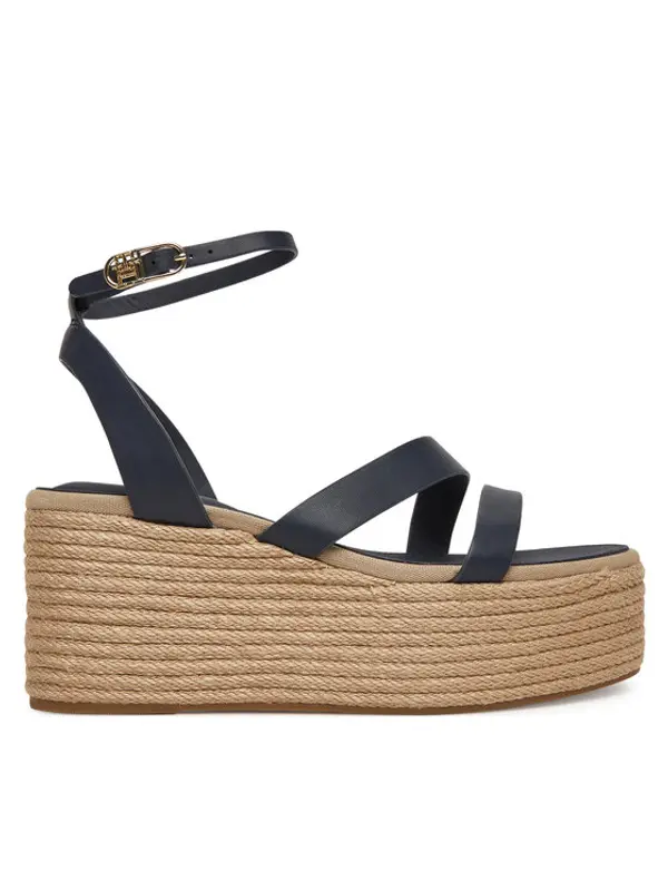 Tommy Hilfiger Tommy Hilfiger Espadrile Ankle Strap Leather Platform FW0FW08497 Tamnoplava