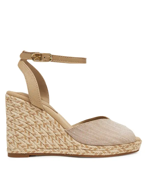 Tommy Hilfiger Tommy Hilfiger Espadrile Chambray High Wedge Espadrille FW0FW08588 Bež