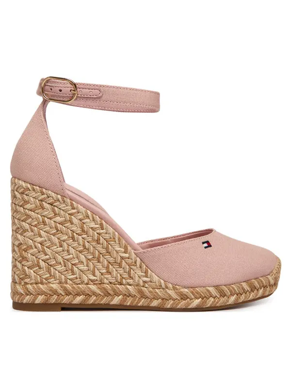Tommy Hilfiger Tommy Hilfiger Espadrile Flag High Wedge Espad Closed Toe FW0FW09225 Ružičasta