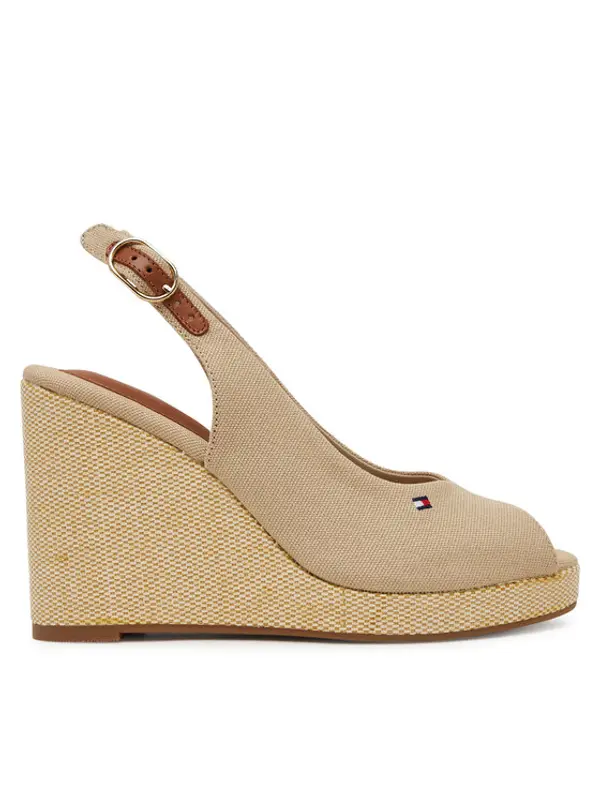Tommy Hilfiger Tommy Hilfiger Espadrile Flag High Wedge Espad Slingback FW0FW08597 Bež