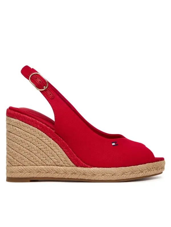 Tommy Hilfiger Tommy Hilfiger Espadrile Flag High Wedge Espad Slingback FW0FW09343 Crvena