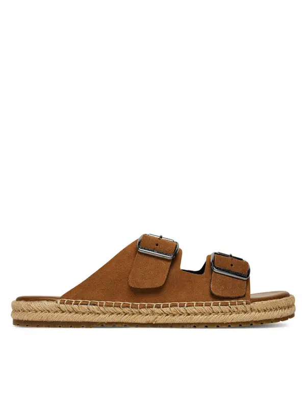 Tommy Hilfiger Tommy Hilfiger Espadrile Flex Jutte Hilfiger Suede Sandal FM0FM05503 Smeđa