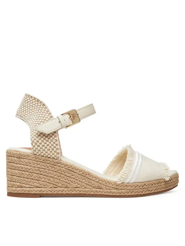 Tommy Hilfiger Tommy Hilfiger Espadrile Fringe Canvas Medium Wedge FW0FW08879 Bež