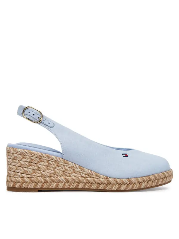 Tommy Hilfiger Tommy Hilfiger Espadrile Hemp Slingback Wedge Espadrilles FW0FW09472 Svijetlo plava