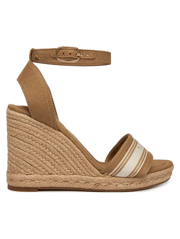 Tommy Hilfiger Tommy Hilfiger Espadrile High Wedge Espad Webbing FW0FW09342 Bež