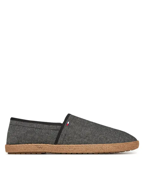 Tommy Hilfiger Tommy Hilfiger Espadrile Hilfiger Chambray Espadrille FM0FM05391 Crna