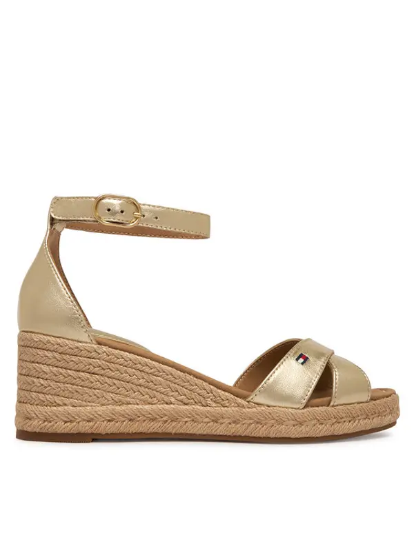 Tommy Hilfiger Tommy Hilfiger Espadrile Metalic Crossover Strap FW0FW09333 Zlatna