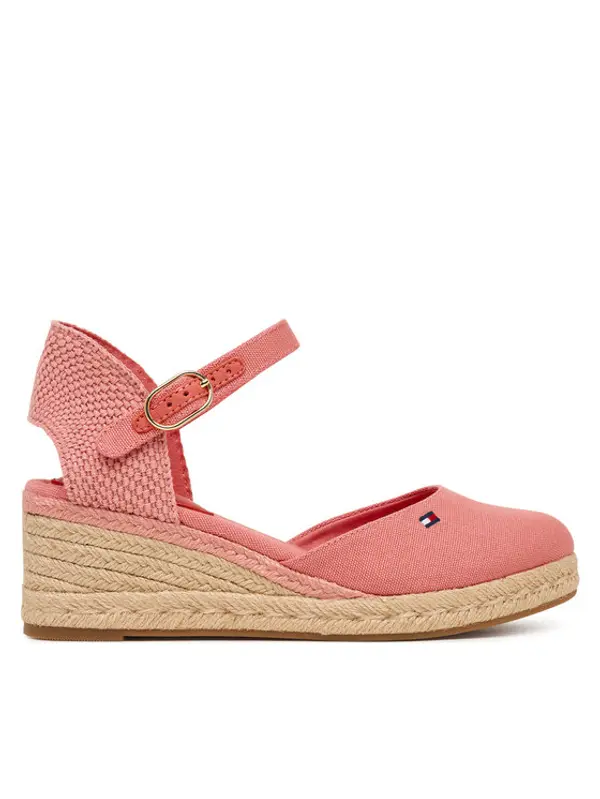 Tommy Hilfiger Tommy Hilfiger Espadrile Mid Wedge Espad Closed Toe FW0FW09233 Koraljna