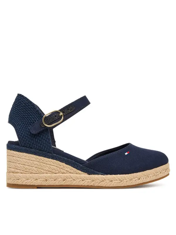Tommy Hilfiger Tommy Hilfiger Espadrile Mid Wedge Espad Closed Toe FW0FW09233 Tamnoplava