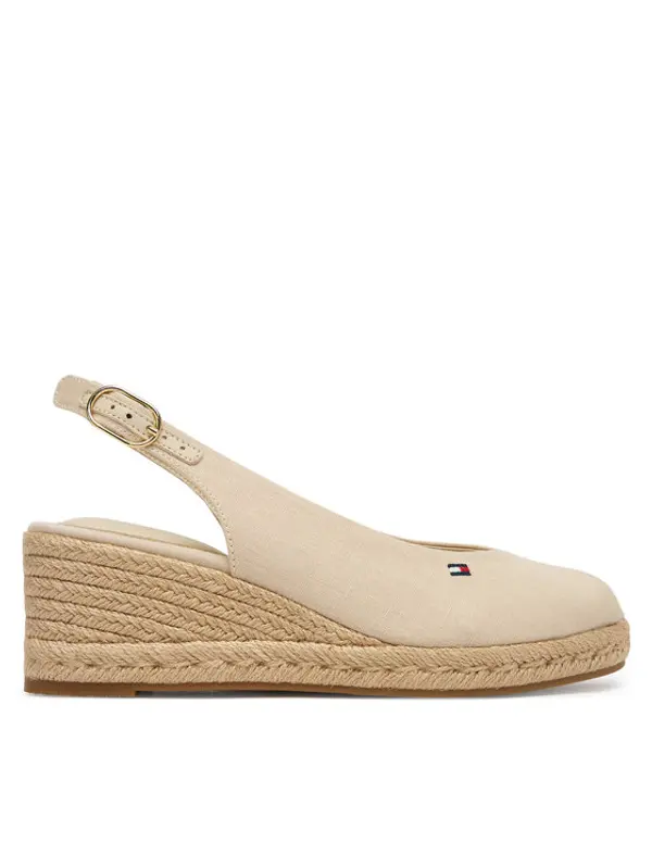Tommy Hilfiger Tommy Hilfiger Espadrile Mid Wedge Espad Slingback FW0FW09228 Bež