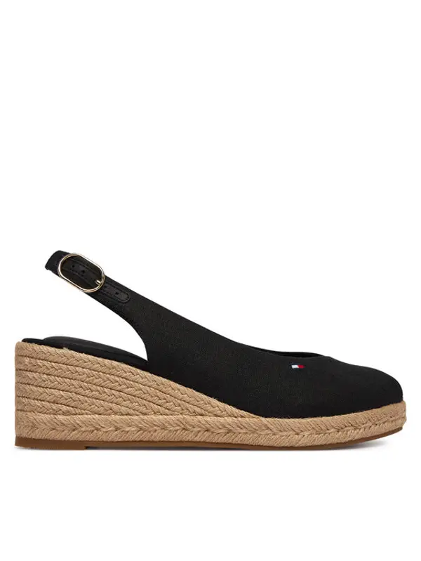 Tommy Hilfiger Tommy Hilfiger Espadrile Mid Wedge Espad Slingback FW0FW09228 Crna