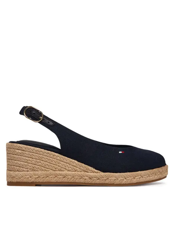 Tommy Hilfiger Tommy Hilfiger Espadrile Mid Wedge Espad Slingback FW0FW09228 Tamnoplava