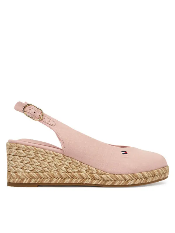 Tommy Hilfiger Tommy Hilfiger Espadrile Mid Wedge Espad Slingback Speck FW0FW09472 Ružičasta