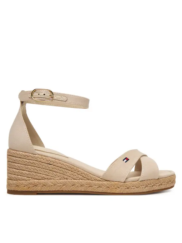 Tommy Hilfiger Tommy Hilfiger Espadrile Mid Wedge Espad X Cross FW0FW09332 Bež