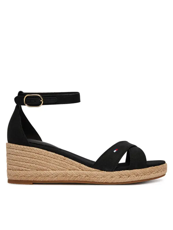 Tommy Hilfiger Tommy Hilfiger Espadrile Mid Wedge Espad X Cross FW0FW09332 Crna