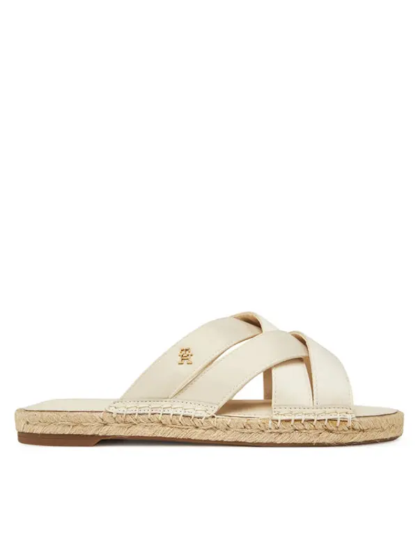 Tommy Hilfiger Tommy Hilfiger Espadrile Satin Espadrille Mule FW0FW08502 Bež